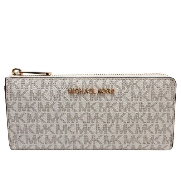 🔥Michael Kors Large Zip Wallet Vanilla Signature🔥 - Picture 1 of 5